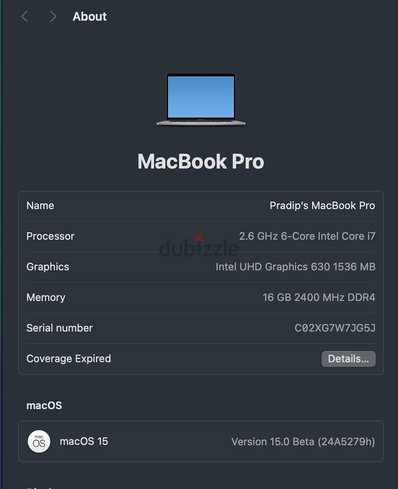 Apple Macbook Pro 15" 2018 5