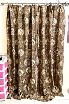 Curtain set in pairs with hooks and rod 0