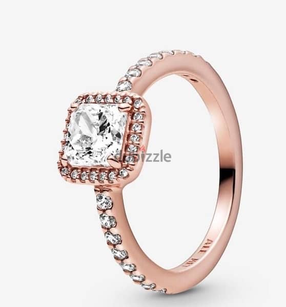 Square Sparkle Halo Ring 0