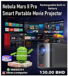 NEBULA Mars II Pro Smart Portable Projector Rechargeable Same As New 0