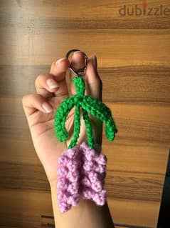 Handmade crochet lavender keychain