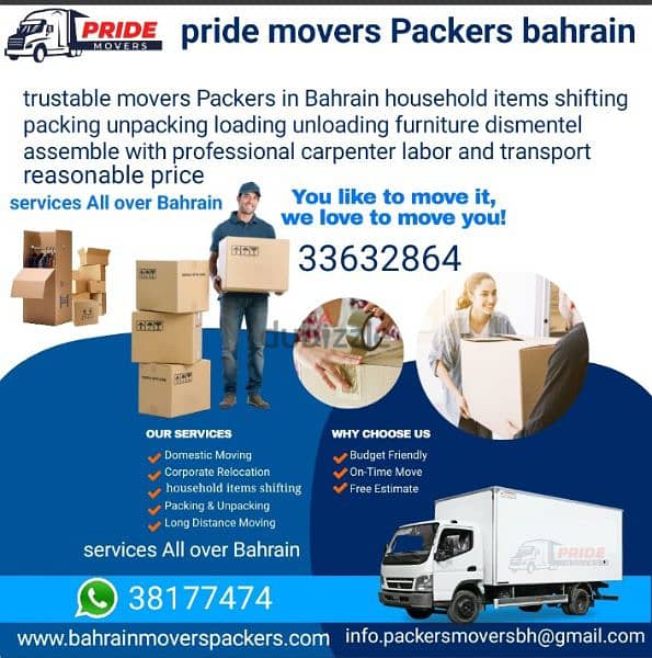 pride movers Packers company 38177474 WhatsApp mobile 0