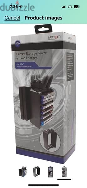 Venom 2-in-1 Games Storage Tower and Twin Charging Dock for PS4 3