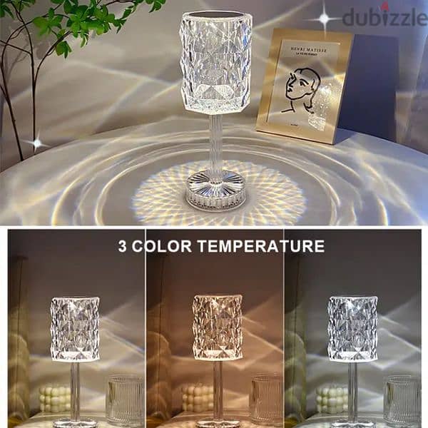 LED Crystal Table Lamp Touch Remote Control  Night Lamp Romantic 3