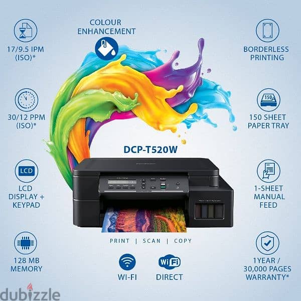 BROTHER PRINTER DCP-T520W WIRELESS AND MOBILE PRINTING 1