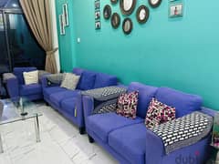 (3+2+1) Well maintained Comfortable Violet Color Sofa Set for sell. 0