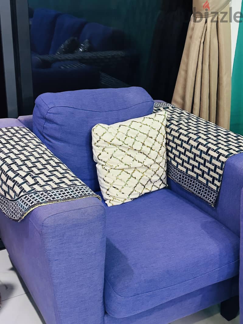 (3+2+1) Well maintained Comfortable Violet Color Sofa Set for sell. 1