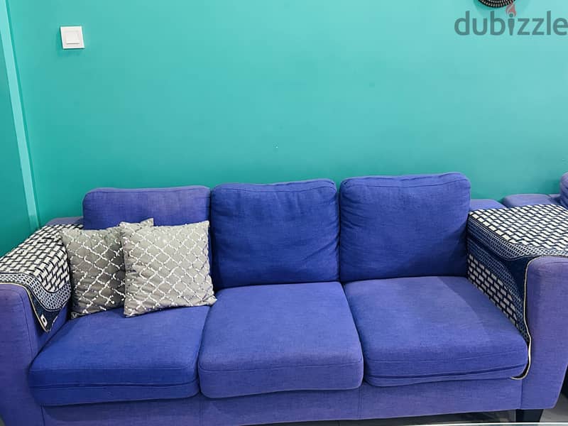 (3+2+1) Well maintained Comfortable Violet Color Sofa Set for sell. 2