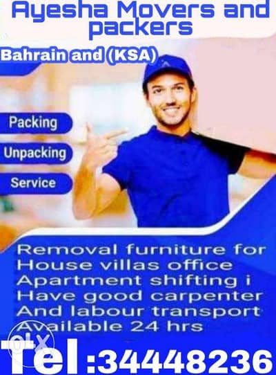 Ayesha Movers/Professional Movers All Bahrain& All Saudi Arab(KSA)