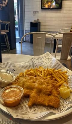 well-known seafood (fish and chips) restaurant in Adliya 0