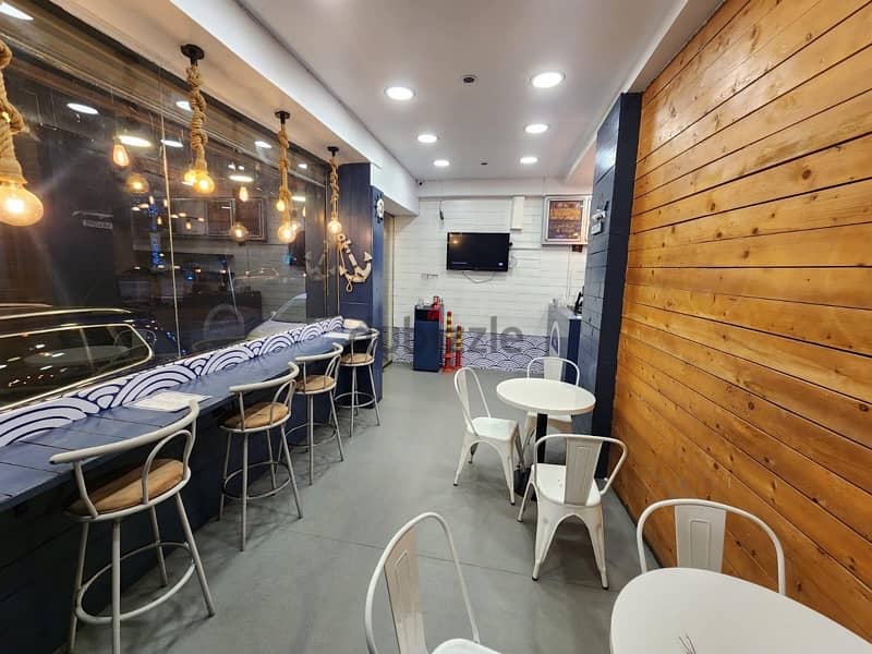 well-known seafood (fish and chips) restaurant in Adliya 2