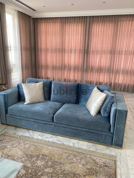 Brand New  Royal Turquoise Gold Luxury Sofa set 5