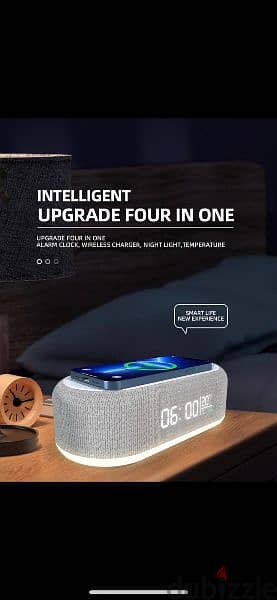 4 in 1 multi-function clock wireless charging 15 w 0