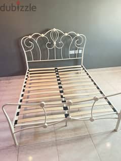 Metal white bed frame