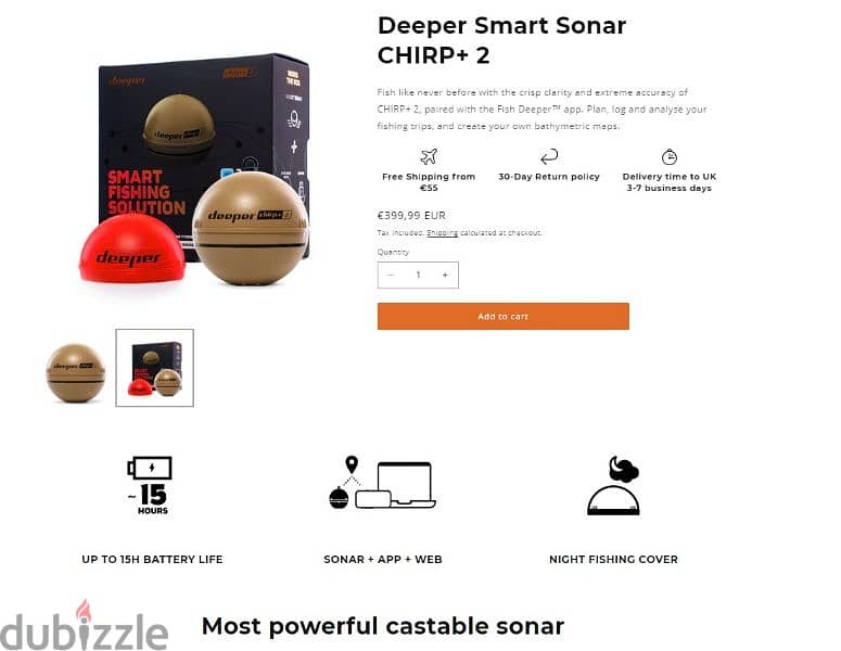 Deeper Smart Sonar CHIRP+ 2 سونار فش فايندر 2