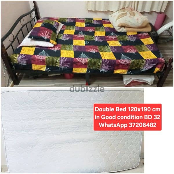 Double size bed with Mattress and other items for sale with Delivery 0