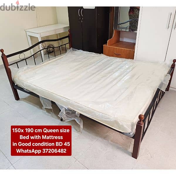 Double size bed with Mattress and other items for sale with Delivery 1