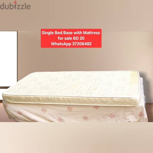 Double size bed with Mattress and other items for sale with Delivery 10