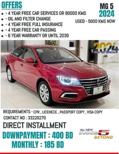 DIRECT INSTALLMENT MG MG 5 2024 STANDARD 0