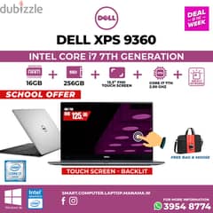 DELL XPS Core i7 7th Gen Touch Laptop 13.3" QHD Touch 16GB RAM 256GB