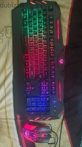 desktop , gaming keyboard and mouse, fhd monitor 2