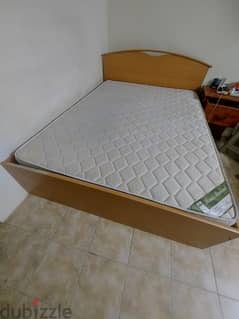 bed and matress with side table good condition for sale