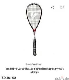 2 pre owned Tecnifibre Carboflex 125S Squash Racquet 0