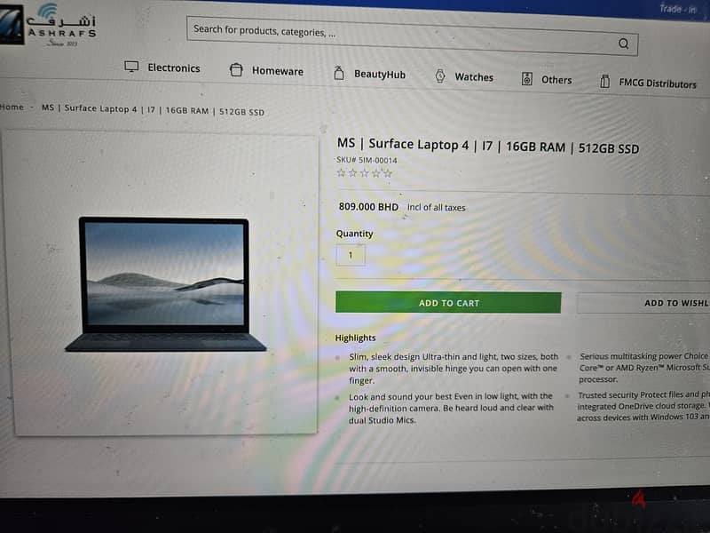 Microsoft laptop 4 i7 16 gb 13.5 inch 4