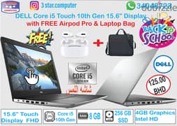 Dell Core i5 10th Gen Touch Laptop 15.6" Display Gifts AirPod & Bag 0