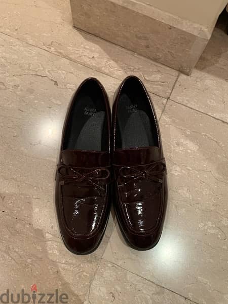 Maroon Loafer Shoes Women 1