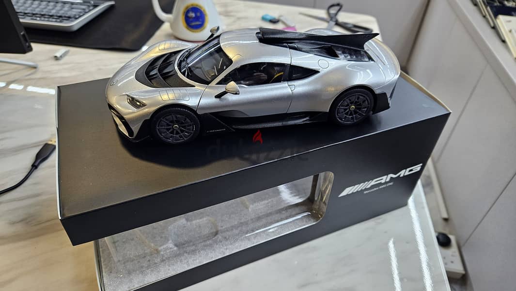 1/18 Mercedes-Benz AMG ONE Silver Diecast Model by NZG Dealer Edition 1