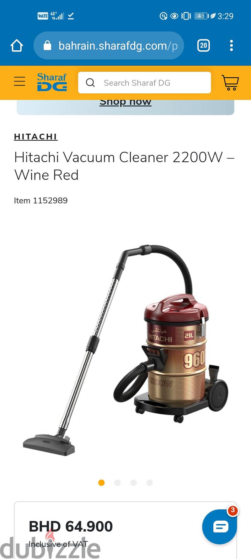 Hitachi Brand used vacuum cleaner 2200w 1