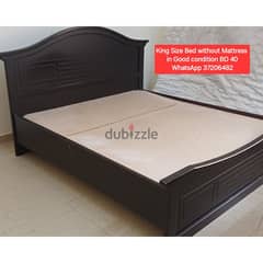 King size bed frame without mattress and other items 4 sale w Delivery