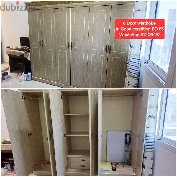 white 2 door wardrobe and other items for sale with Delivery 9