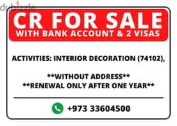 Active Interior Decoration CR for sale - 100% Foreign Ownership 0