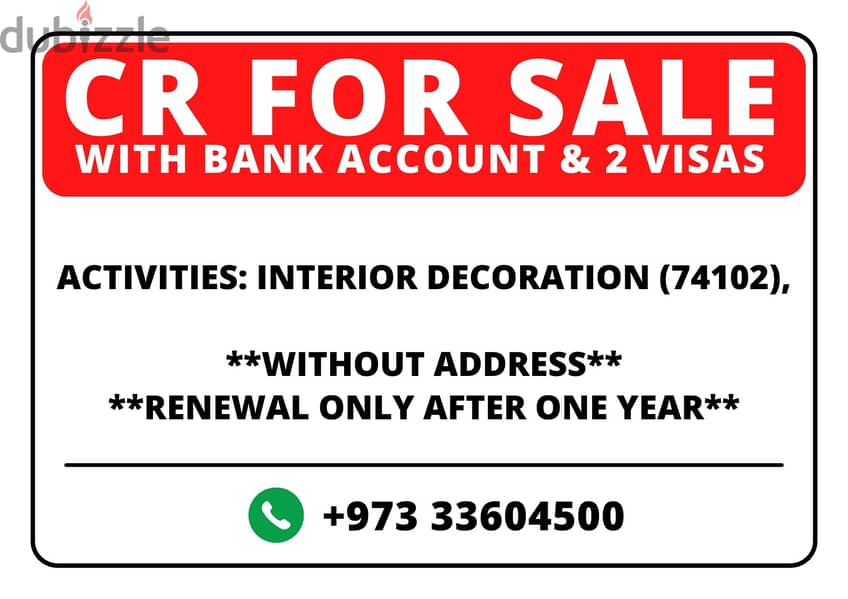 Active Interior Decoration CR for sale - 100% Foreign Ownership 0