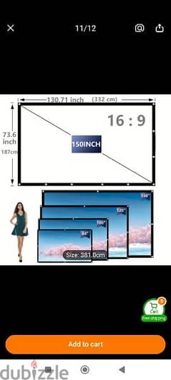 projector screen 150 inch