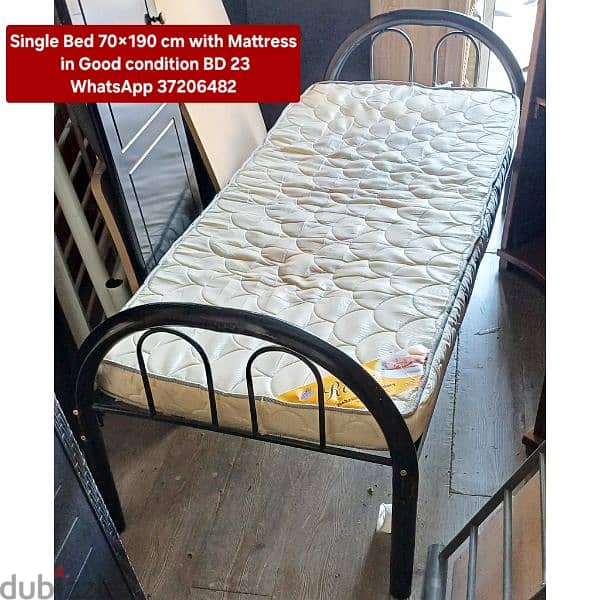 Single bed with mattress and other items for sale with Delivery 4