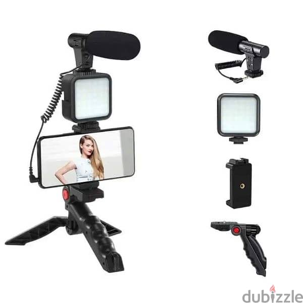 Video Making Kit Ay-49 Vlogging Camera With Mic Tripod Kit 2