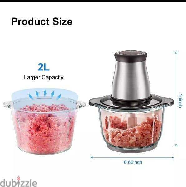 Meat Grinder 2L/3L Stainless Steel Electrical Food Processor Blender 0