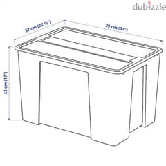 SAMLA Box with lid, transparent, 79x57x43 cm/130 l 0