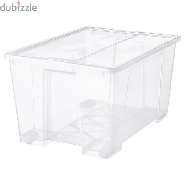 SAMLA Box with lid, transparent, 79x57x43 cm/130 l 2