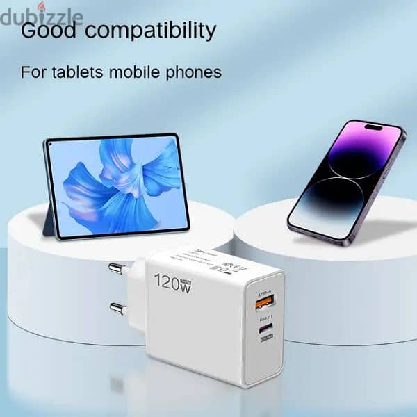 120W Charging Combo (Type-C Usb and iPhone) - White 1