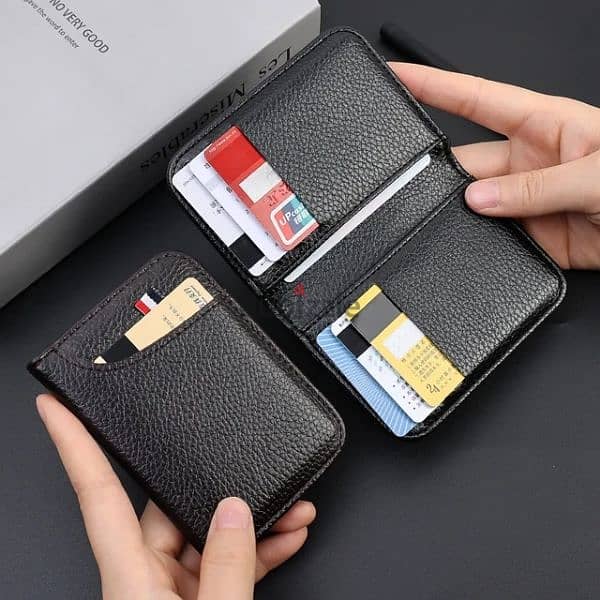 portable slim mini leather wallet 0