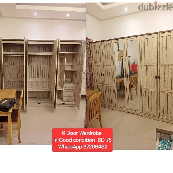 6 Door wardrobe & other items for sale with Delivery 0