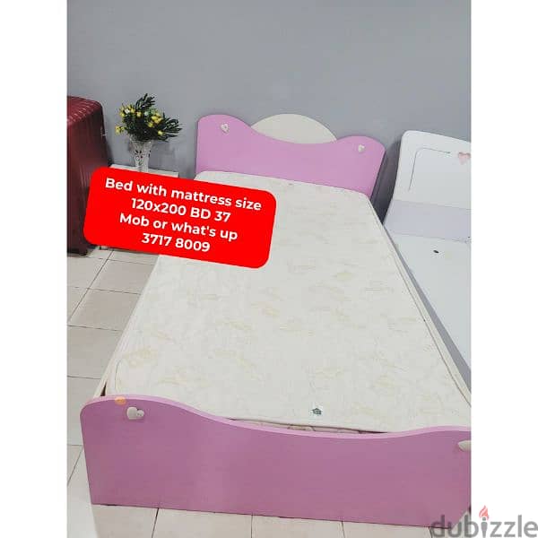 Bed with mattress size 120x200 and other household items for sale 0