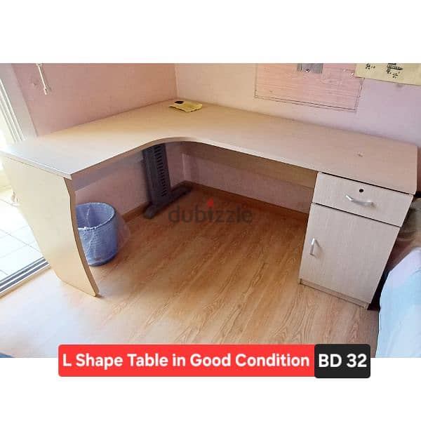 L Shape table and other items for sale with Delivery 0