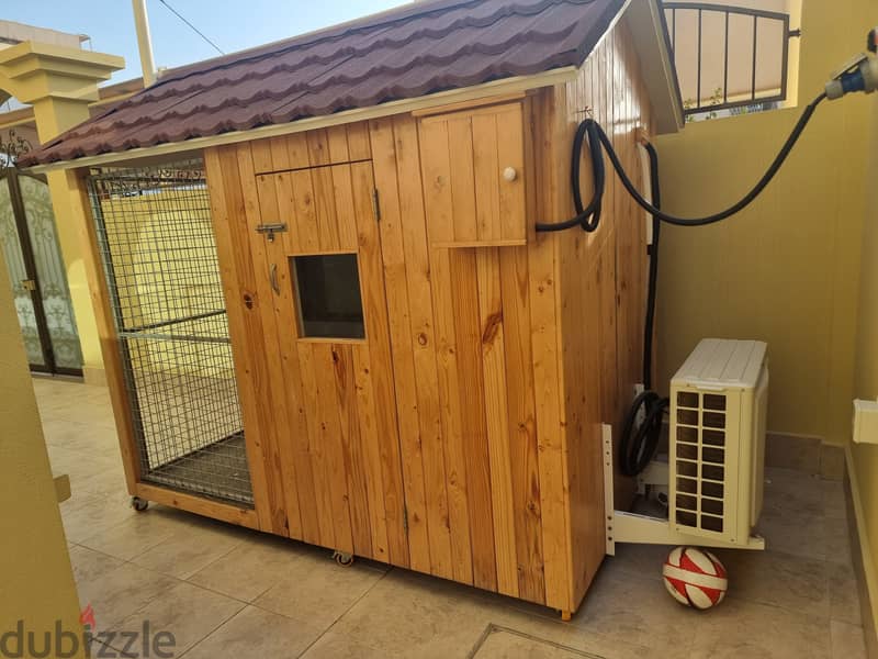 Luxury wooden dog house with spilt AC 1