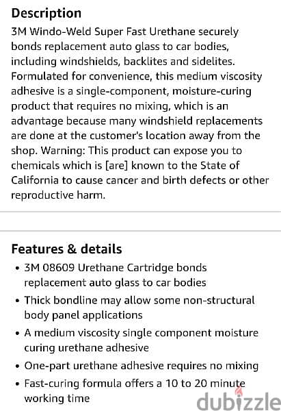 3M window glass Urethane Cartridge 1