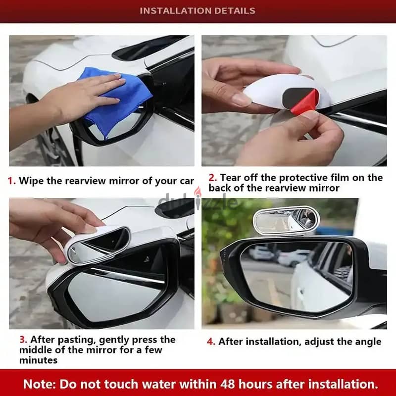 Car Rearview Auxiliary HD Glass Parking Aid Mirror 360-degree Wid 5